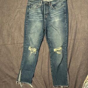 Torrid Women's Distressed Blue Cropped Jeans